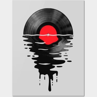 Vinyl LP Music Record Sunset Red Posters and Art